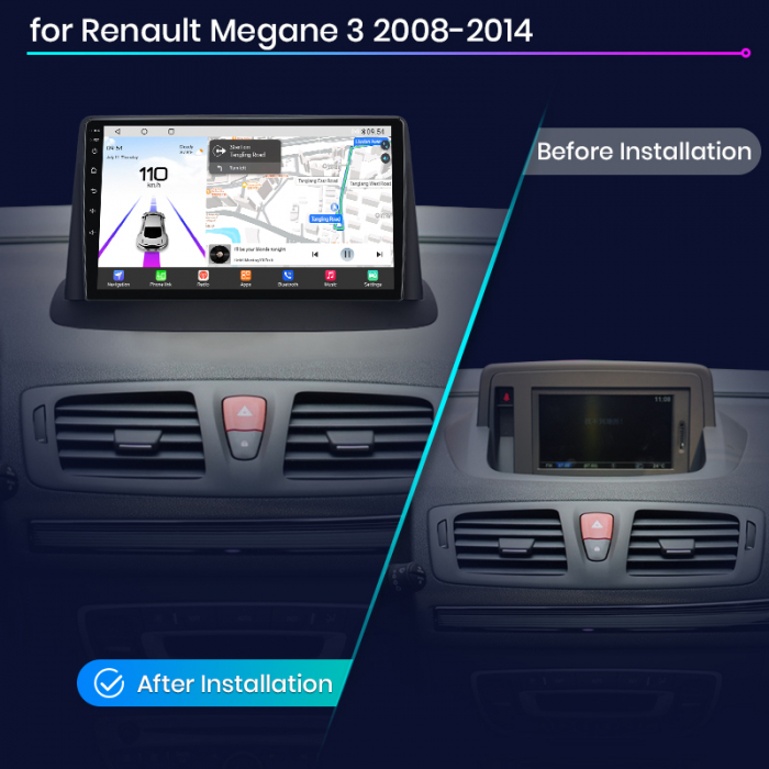 Navigatie Dedicata Renault Megane 3 (2008-2015), 9 Inch, 1Gb Ram, 32Gb stocare, Carplay [7]