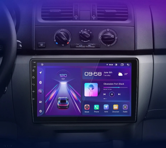 Navigatie Dedicata Skoda Fabia (2007-2014), 10Inch, 6Gb Ram, 128Gb Stocare, Carplay [7]