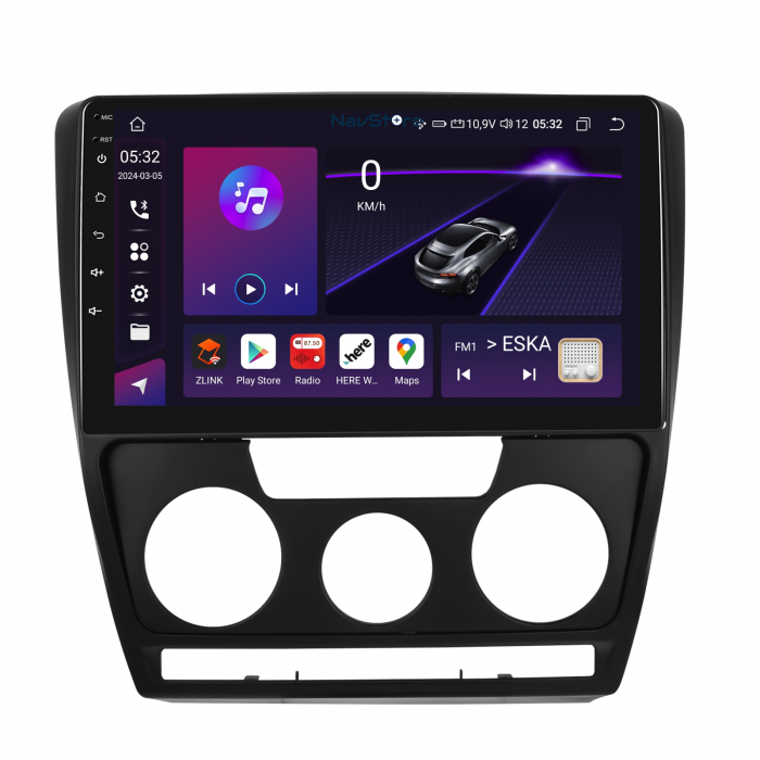 Navigatie Android Dedicata Skoda Octavia 2 (2004 - 2013), 10Inch, 4Gb Ram, 64Gb Stocare, Bluetooth, WiFi, Carplay [3]