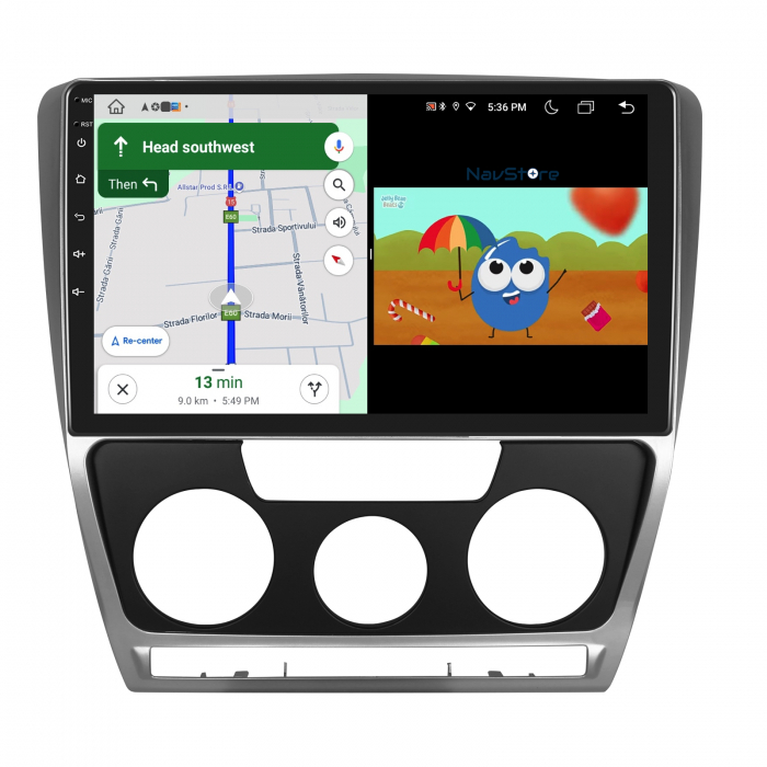 Navigatie Android Dedicata Skoda Octavia 2 (2004 - 2013), 10Inch, 4Gb Ram, 64Gb Stocare, Bluetooth, WiFi, Carplay [8]