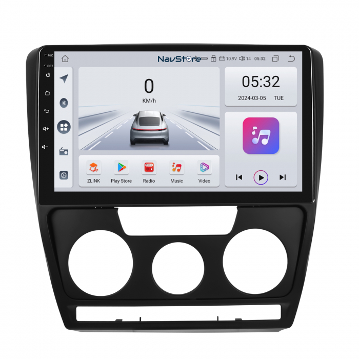 Navigatie Android Dedicata Skoda Octavia 2 (2004 - 2013), 10Inch, 4Gb Ram, 64Gb Stocare, Bluetooth, WiFi, Carplay [1]