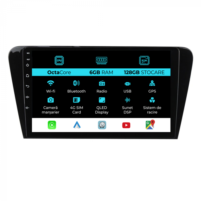 Navigatie Dedicata Skoda Octavia 3 (2013 - 2018) 10 Inch, 6Gb Ram, 128Gb stocare, Carplay [1]