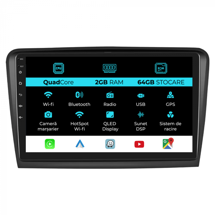 Navigatie Dedicata Skoda Superb 2 (2008-2015), 10Inch, 2Gb Ram, 64Gb Stocare, Carplay [1]