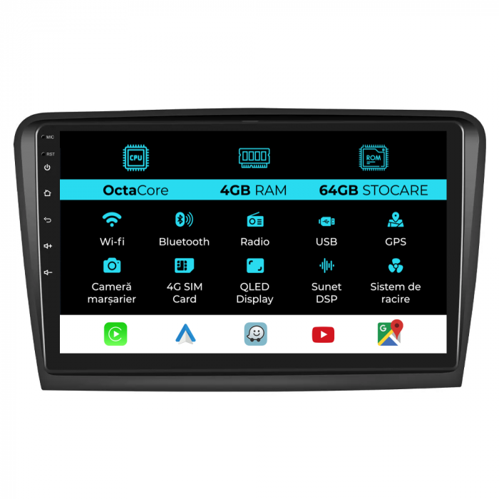Navigatie Dedicata Skoda Superb 2 (2008-2015), 10Inch, 4Gb Ram, 64Gb Stocare, Carplay [1]
