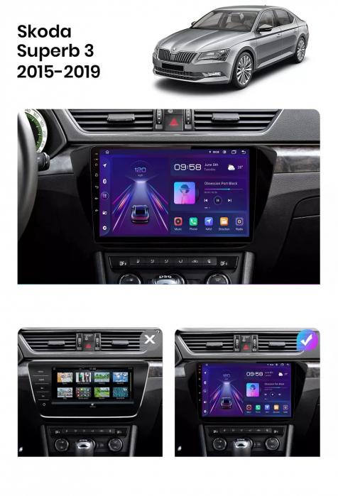 Navigatie Dedicata Skoda Superb 3 (2015-2019), 10Inch, 2Gb Ram, 64Gb Stocare, Carplay [6]