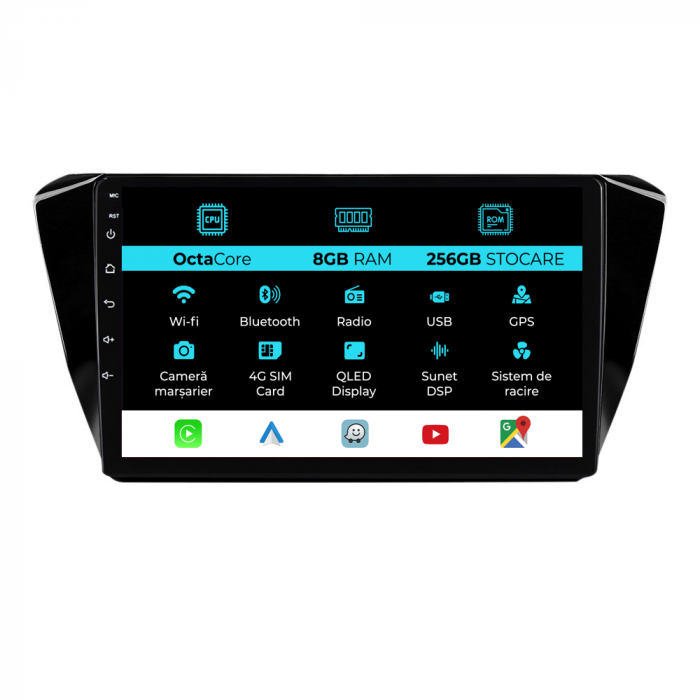 Navigatie Dedicata Skoda Superb 3 (2015-2019), 10Inch, 8Gb Ram, 256Gb Stocare, Carplay [1]