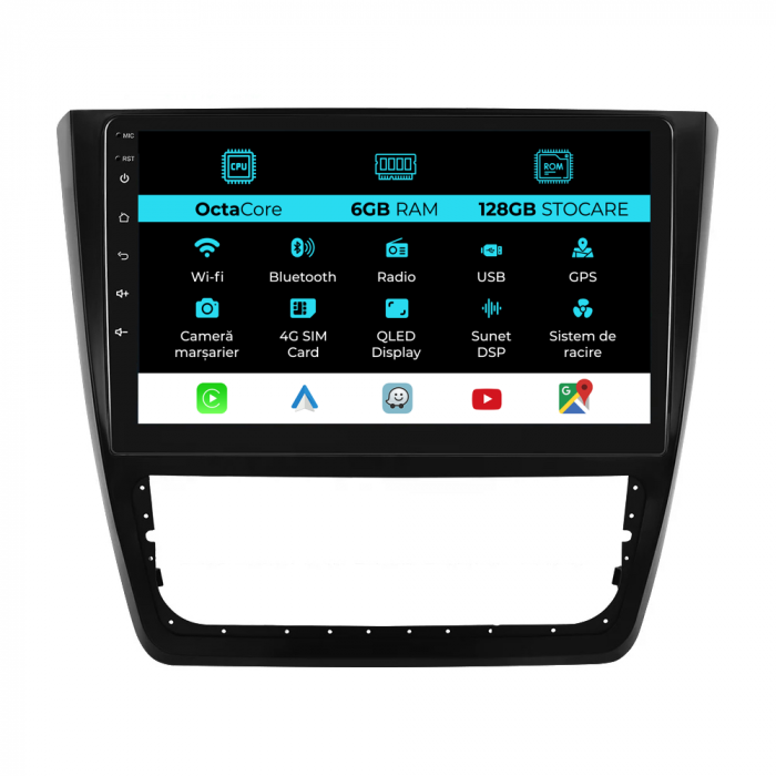 Navigatie Dedicata Skoda Yeti (2009-2017), 10Inch, 6Gb Ram, 128Gb Stocare, Carplay [1]