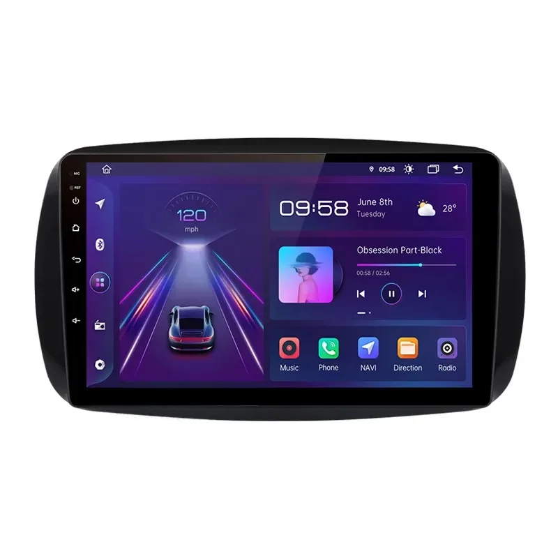 Navigatie Dedicata Smart For Two (2016-2021) For Four (2016-2021), 9 Inch, 1Gb Ram, 32Gb stocare, Carplay [2]