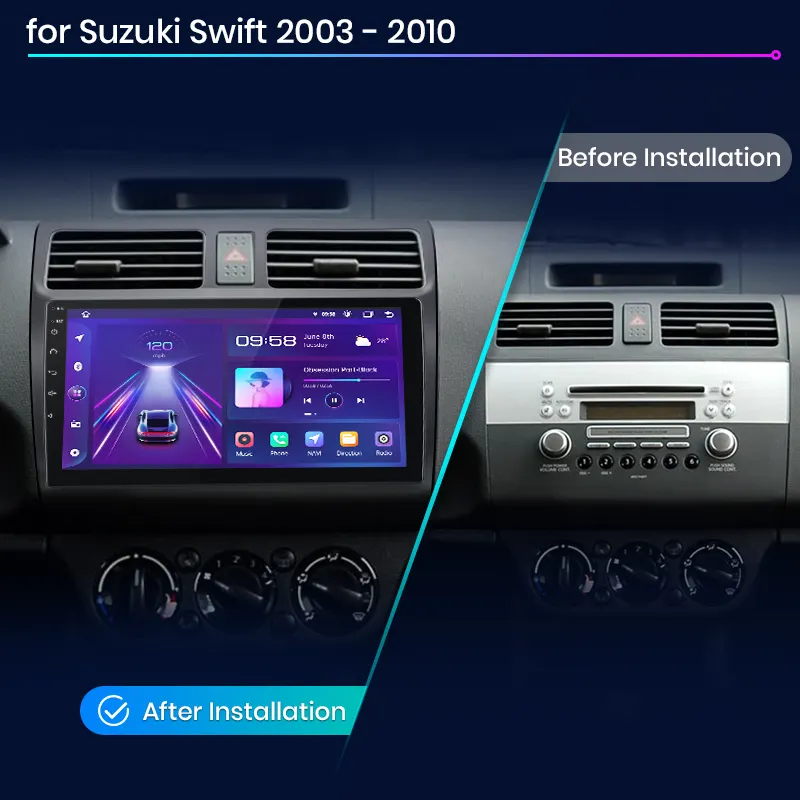 Navigatie Dedicata Suzuki Swift (2003-2010), 10Inch, 8Gb Ram, 256Gb Stocare, Carplay [7]