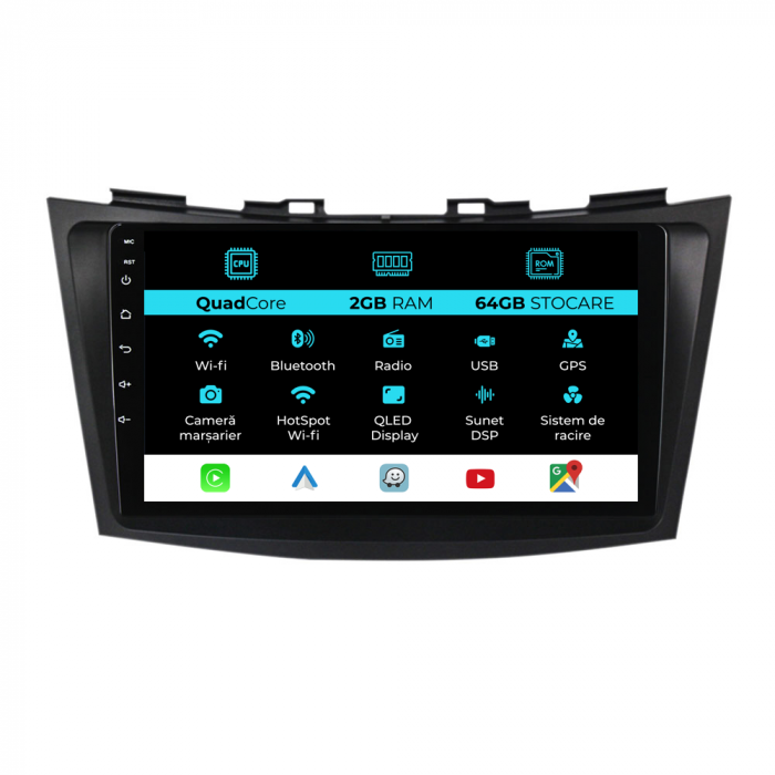 Navigatie Dedicata Suzuki Swift (2010-2017), 9Inch, 2Gb Ram, 64Gb Stocare, Carplay [1]