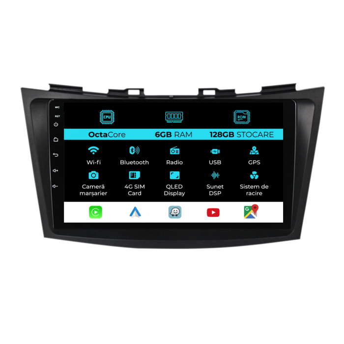 Navigatie Dedicata Suzuki Swift (2010-2017), 9Inch, 6Gb Ram, 128Gb Stocare, Carplay [1]