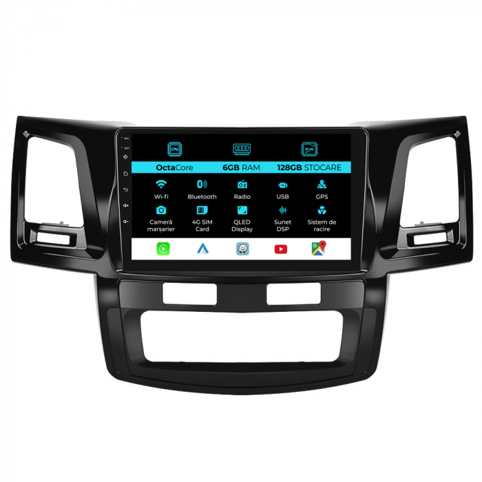 Navigatie Dedicata Toyota Hilux VII (2004 - 2015), 9Inch, 6Gb Ram, 128Gb Stocare, Carplay [1]