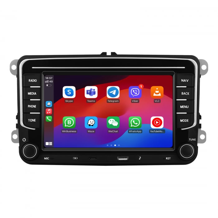 Navigatie Dedicata Volkswagen, 7Inch, 4Gb Ram, 64Gb stocare, Apple Carplay/Android Auto [2]