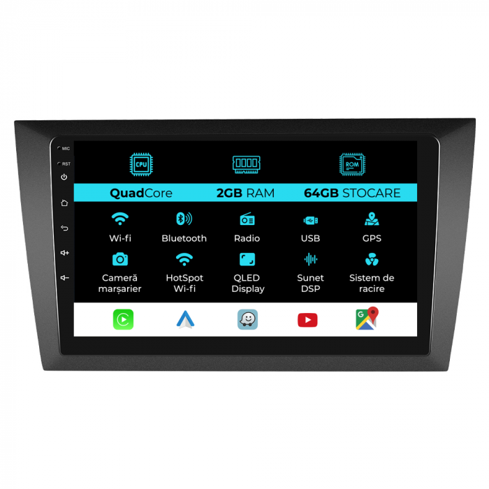 Navigatie Android Dedicata Volkswagen Golf 6 (2009 - 2013), 9 Inch, 2Gb Ram, 64Gb stocare, Carplay [1]