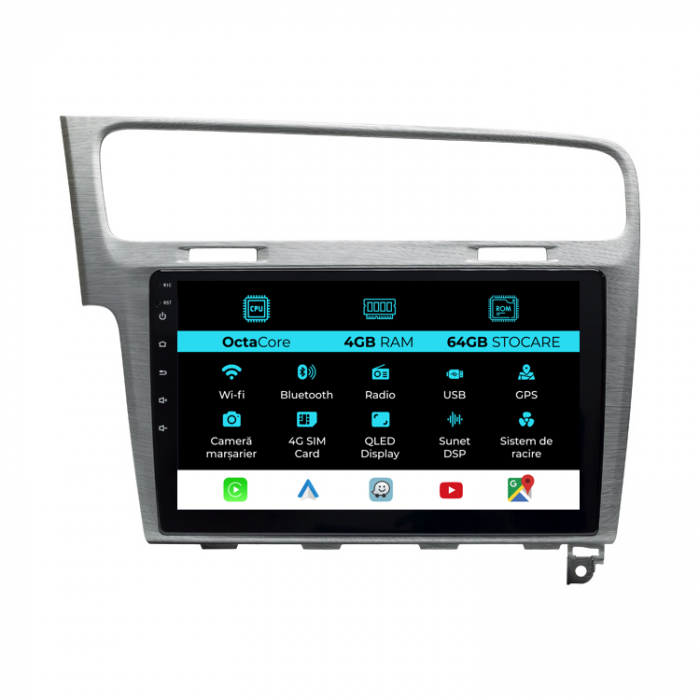 Navigatie Android Dedicata Volkswagen Golf 7 (2013-2020), 10Inch, 4Gb Ram, 64Gb Stocare, Carplay [1]