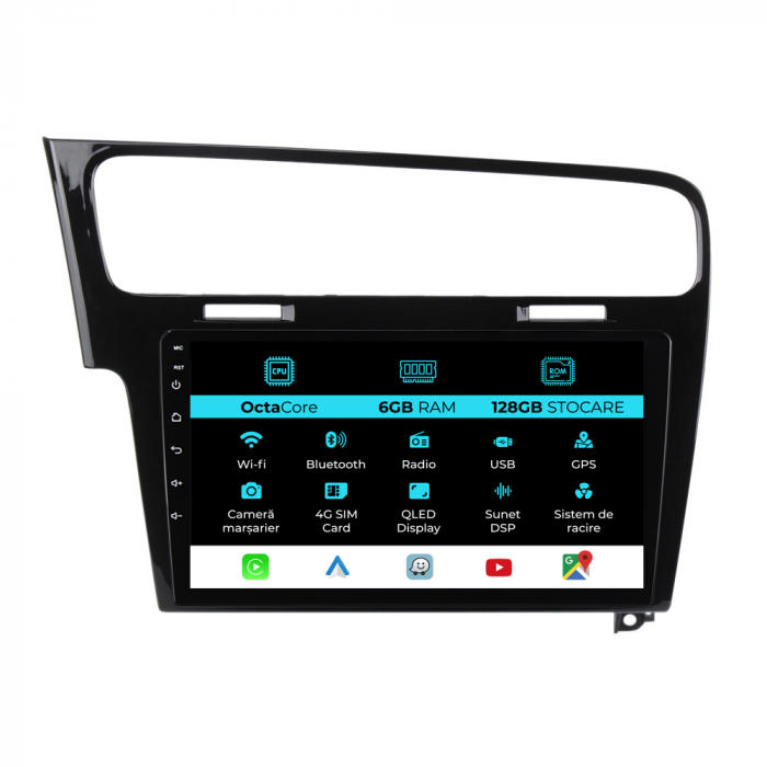 Navigatie Dedicata Volkswagen Golf 7 (2013-2020), 10Inch, 6Gb Ram, 128Gb Stocare, Carplay [1]