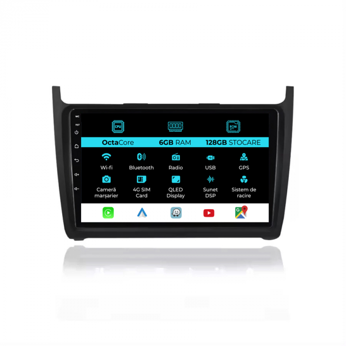 Navigatie Dedicata Volkswagen Polo (2009-2018), 9Inch, 6Gb Ram, 128Gb Stocare, Carplay [1]