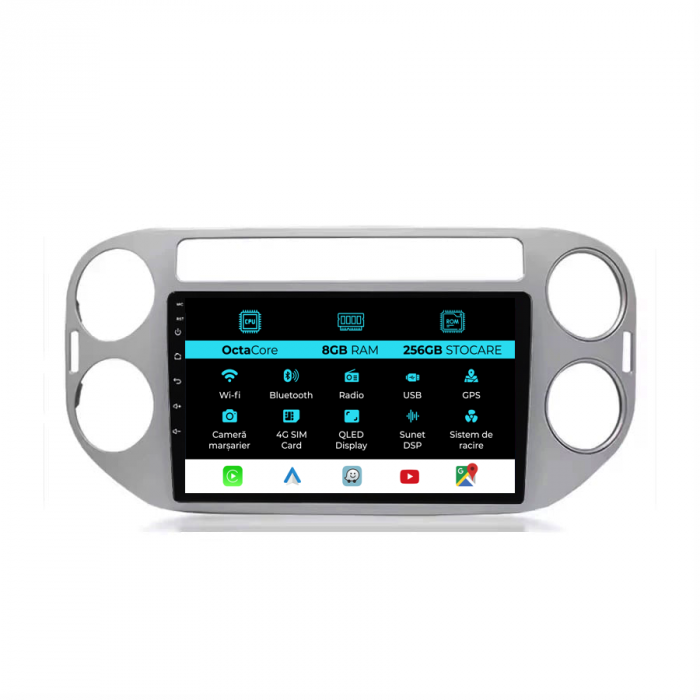 Navigatie Dedicata Volkswagen Tiguan (2006-2016), 9Inch, 8Gb Ram, 256Gb Stocare, Carplay [1]