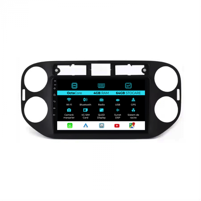 Navigatie Android Dedicata Volkswagen Tiguan (2011-2016), 9Inch, 4Gb Ram, 64Gb Stocare, Carplay [1]