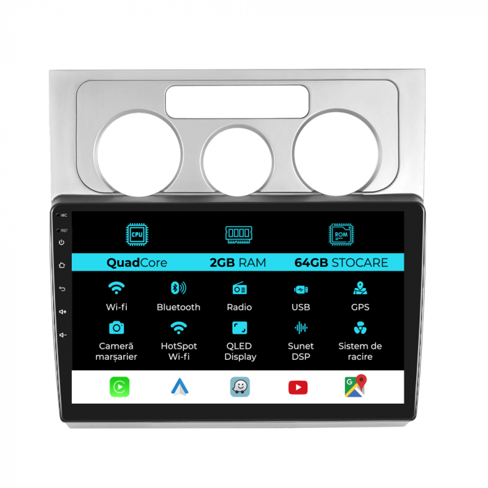 Navigatie Dedicata Volkswagen Touran (2003-2010), 10Inch, 2Gb Ram, 64Gb Stocare, Carplay [1]