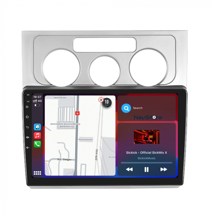 Navigatie Android Dedicata Volkswagen Touran (2003-2010), 9Inch, 4Gb Ram, 64Gb Stocare, Bluetooth, WiFi, Carplay [5]