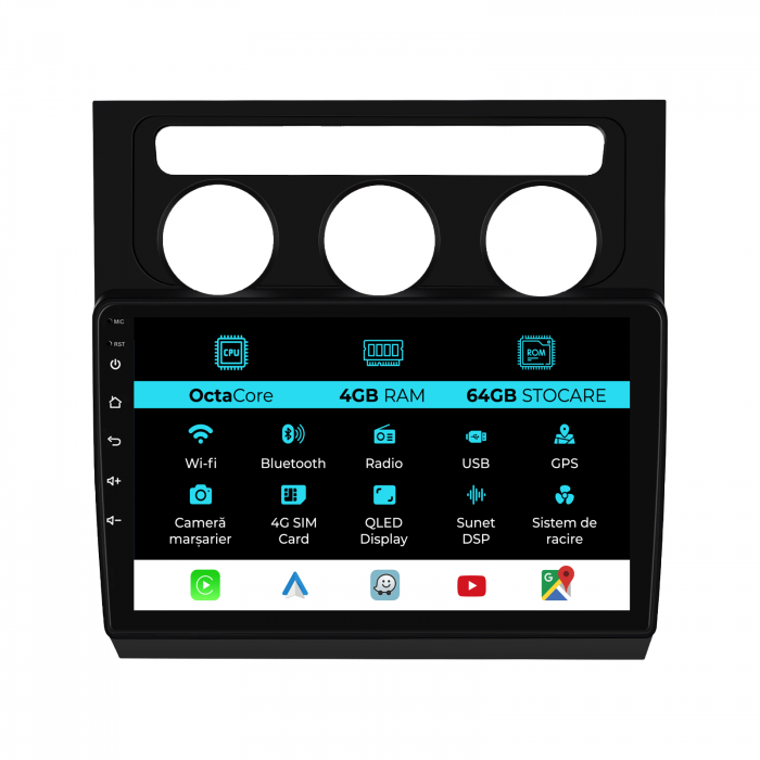 Navigatie Android Dedicata Volkswagen Touran (2003-2010), 10Inch, 4Gb Ram, 64Gb Stocare, Carplay [1]