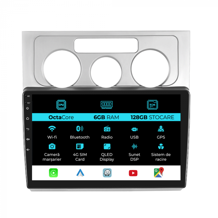 Navigatie Dedicata Volkswagen Touran (2003-2010), 10Inch, 6Gb Ram, 128Gb Stocare, Carplay [1]