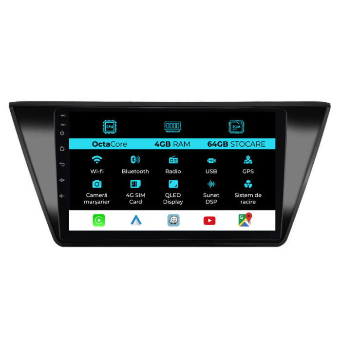Navigatie Android Dedicata Volkswagen Touran (2014 - 2020), 10Inch, 4Gb Ram, 64Gb Stocare, Carplay [1]