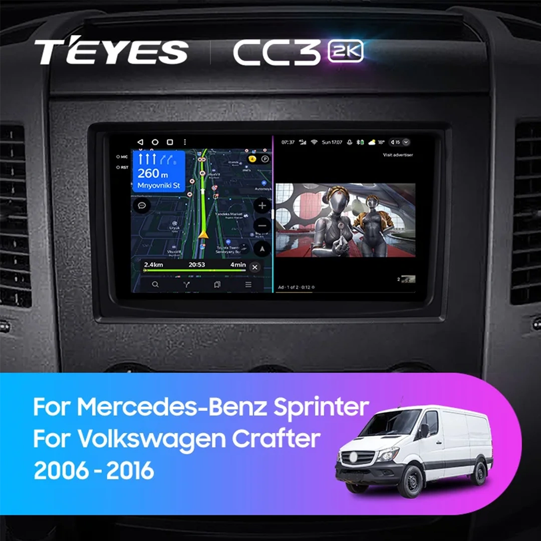 Navigatie Auto cu Asistenta AI Teyes CC4 PRO Mercedes-Benz Crafter 2006-2017 8+128GB 9.5" QLED, Android 13, 5G, 7.1 DSP, CarPlay [2]
