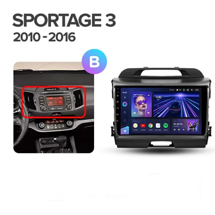 Navigatie Auto Teyes CC3 2K 360° Kia Sportage 3 2010-2016 6+128GB 9.5" QLED Octa-core 2Ghz, Android 4G Bluetooth 5.1 DSP [9]