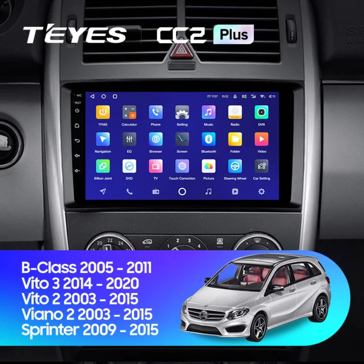 Navigatie Auto Teyes CC3 2K 360 Mercedes-Benz B Class W245 2005-2011 6+128GB 9.5" QLED Octa-core 2Ghz Android 4G Bluetooth 5.1 DSP [2]