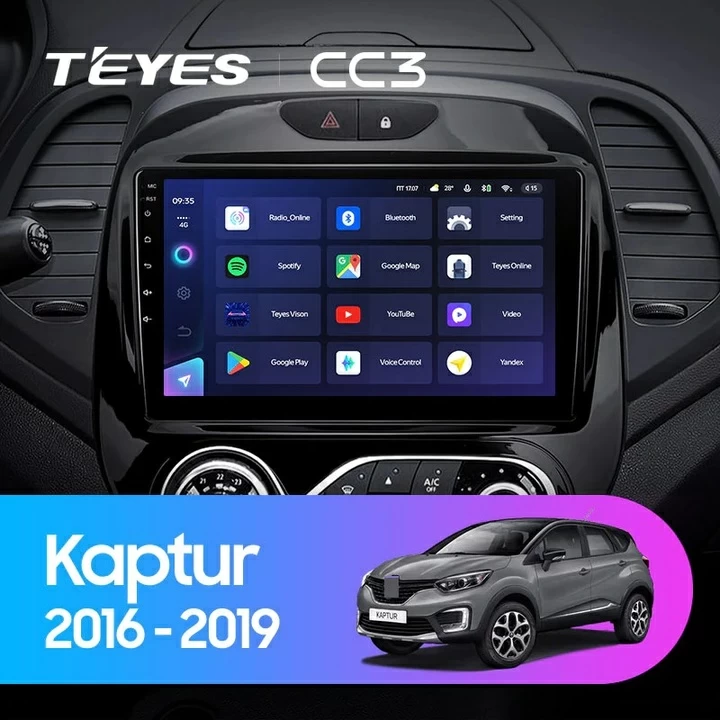 Navigatie Auto Teyes CC3 2K 360° Renault Captur 2016-2019 6+128GB 9.5" QLED Octa-core 2Ghz, Android 4G Bluetooth 5.1 DSP [2]
