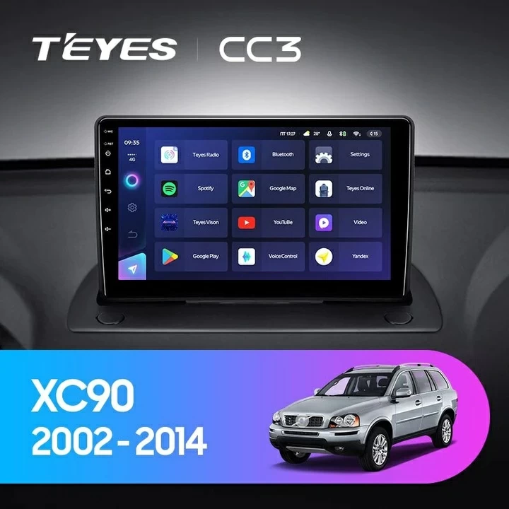 Navigatie Auto Teyes CC3 2K 360° Volvo XC90 2002-2014 6+128GB 9.5" QLED Octa-core 2Ghz, Android 4G Bluetooth 5.1 DSP [2]