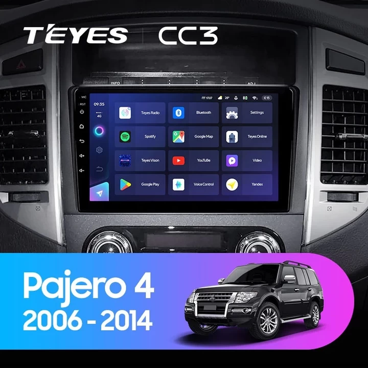 Navigatie Auto Teyes CC3 2K Mitsubishi Pajero 4 V90 2006-2021 4+64GB 9.5" QLED Octa-core 2Ghz Android 4G Bluetooth 5.1 DSP [2]