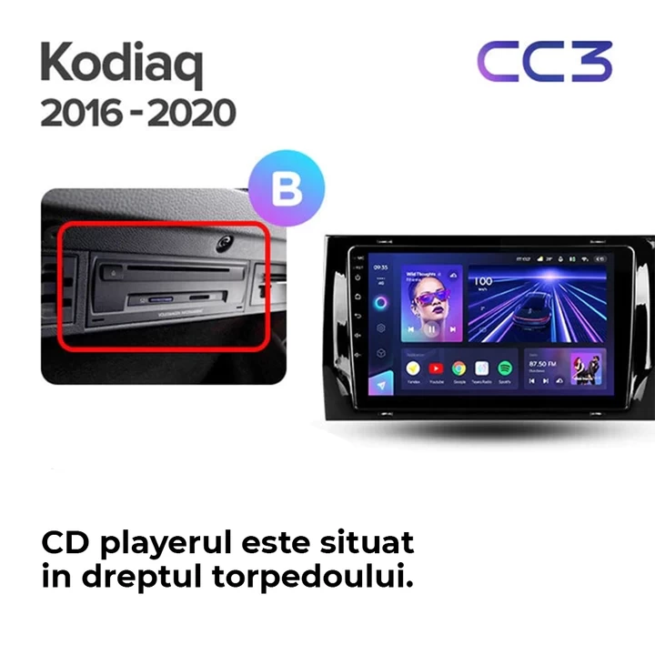Navigatie Auto Teyes CC3 2K Skoda Kodiaq 2017-2021 4+64GB 9.5" QLED Octa-core 2Ghz, Android 4G Bluetooth 5.1 DSP [9]