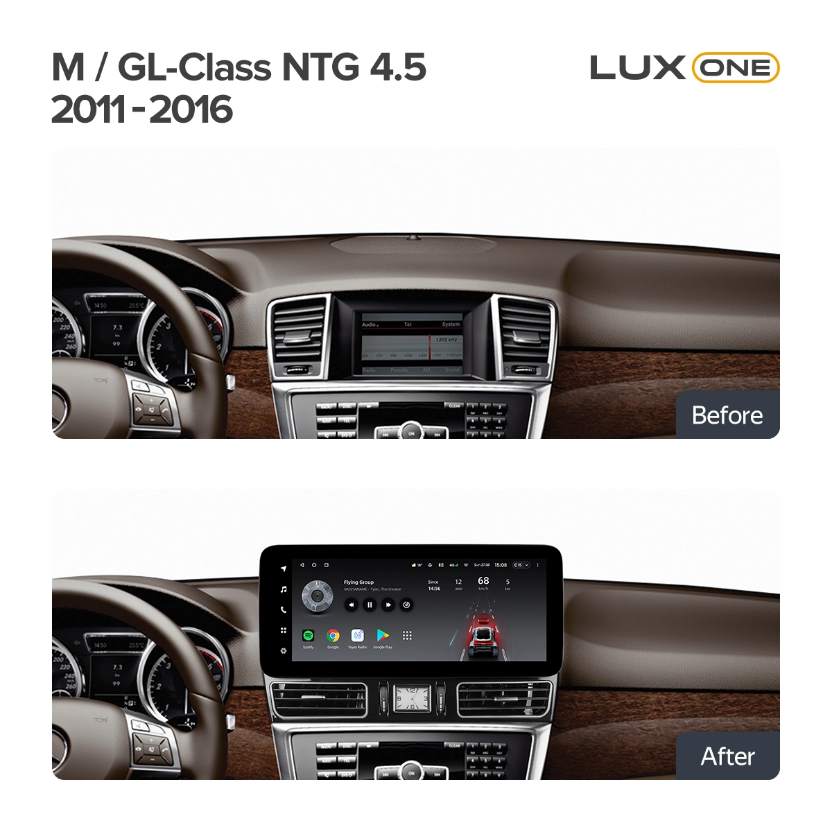 Navigatie Auto Teyes Lux One Mercedes-Benz M Class W166 2011-2019 NTG 4.5 6+128GB 12.3" IPS Octa-core 2Ghz, Android 4G Bluetooth 5.1 DSP [3]