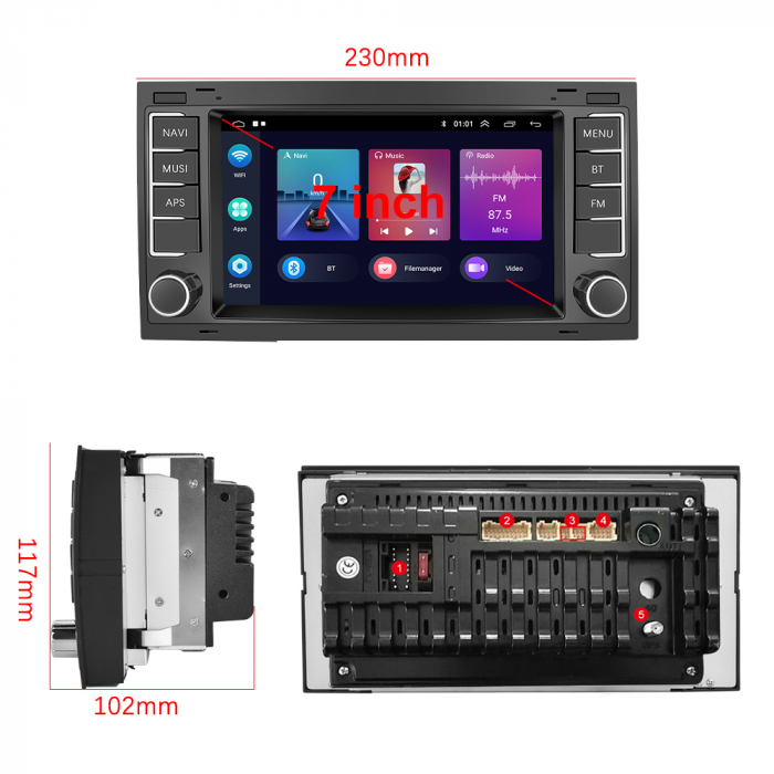 Navigatie Dedicata Volkswagen Touareg, Transporter T5,7Inch, 2Gb Ram, 64Gb Stocare, Carplay [8]