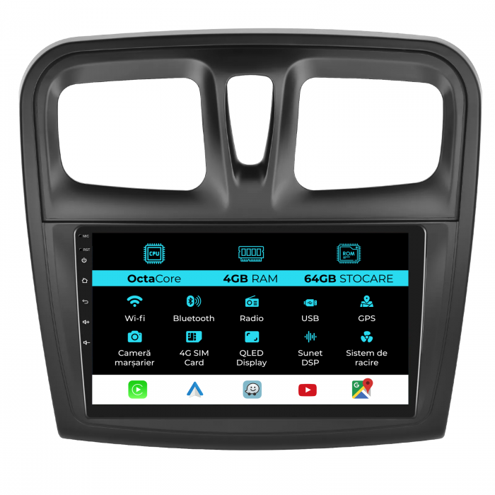 Navigatie Dedicata Dacia Logan/Sandero (2012-2020), 9Inch, 4Gb Ram, 64Gb Stocare, Carplay [1]