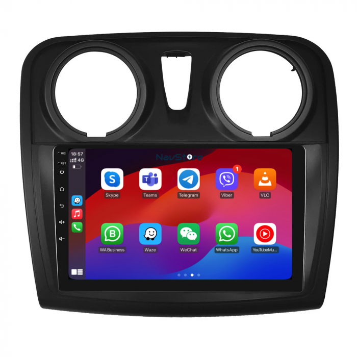 Navigatie Dedicata Android Dacia Logan/Sandero (2012-2020), 9Inch, 6Gb Ram, 128Gb Stocare, Bluetooth, WiFi, Carplay [3]