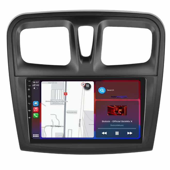 Navigatie Dedicata Dacia Logan/Sandero (2012-2020), 9Inch, 8Gb Ram, 256Gb Stocare, Carplay [3]