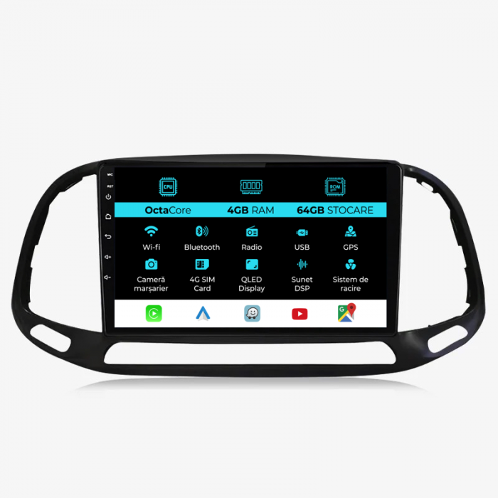 Navigatie Dedicata Fiat Doblo (2015-2019), 9Inch, 4Gb Ram, 64Gb Stocare, Carplay [1]