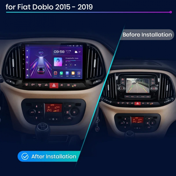Navigatie Dedicata Fiat Doblo (2015-2019), 9Inch, 4Gb Ram, 64Gb Stocare, Carplay [7]