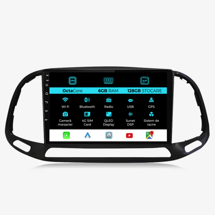 Navigatie Dedicata Fiat Doblo (2015-2019), 9Inch, 6Gb Ram, 128Gb Stocare, Carplay [1]