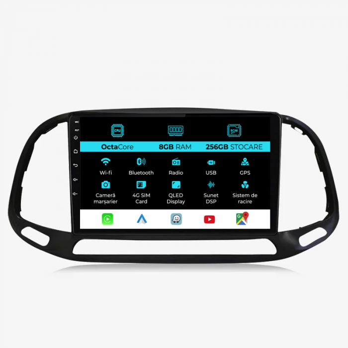 Navigatie Dedicata Fiat Doblo (2015-2019), 9Inch, 8Gb Ram, 256Gb Stocare, Carplay [1]