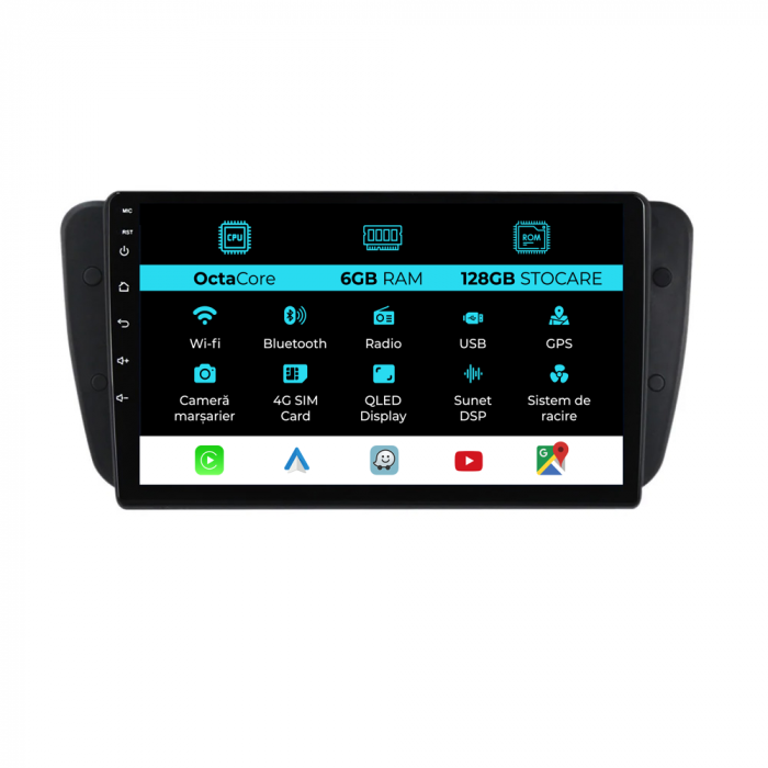 Navigatie Dedicata Seat Ibiza (2008-2016), 9Inch, 6Gb Ram, 128Gb Stocare, Carplay [1]