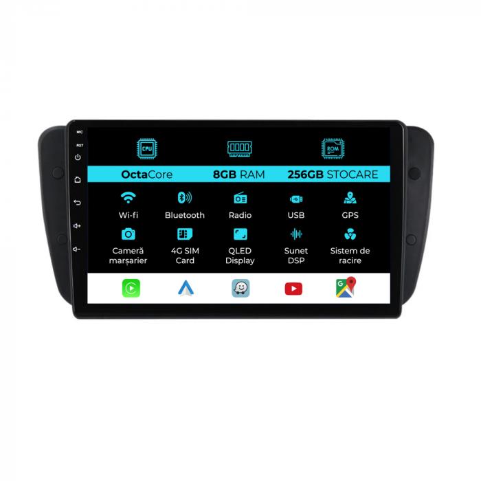 Navigatie Dedicata Seat Ibiza (2008-2016), 9Inch 8Gb Ram, 256Gb Stocare, Carplay [1]