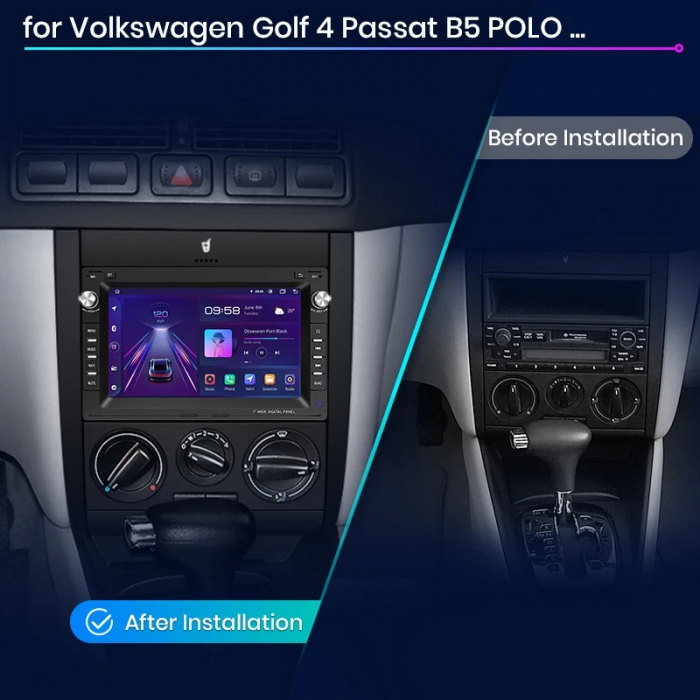 Navigatie Dedicata Volkswagen Golf4,Passat B5, Sharan, Transporter, Bora, Polo, Octavia1, 7Inch, 2Gb Ram, 32Gb stocare, Carplay [6]