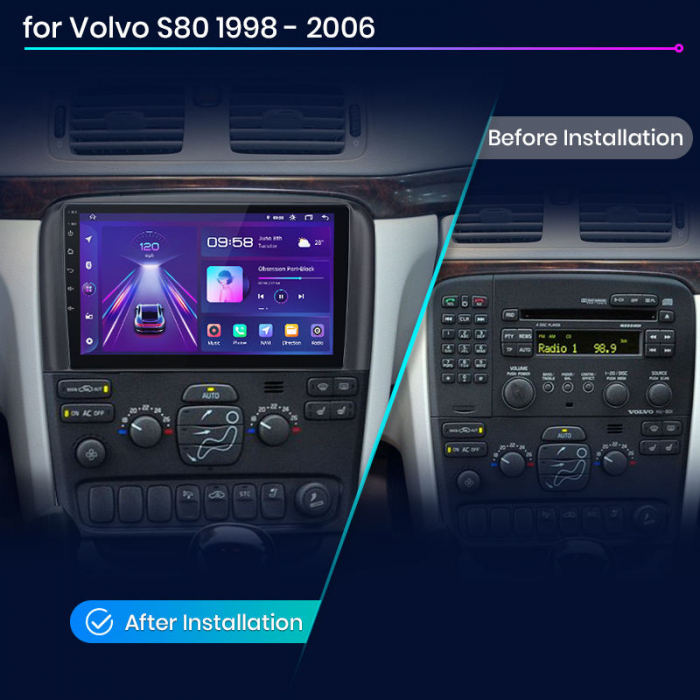 Navigatie Dedicata Volvo S80 (1998-2006), 9Inch, 8Gb Ram, 256Gb Stocare, Carplay [7]