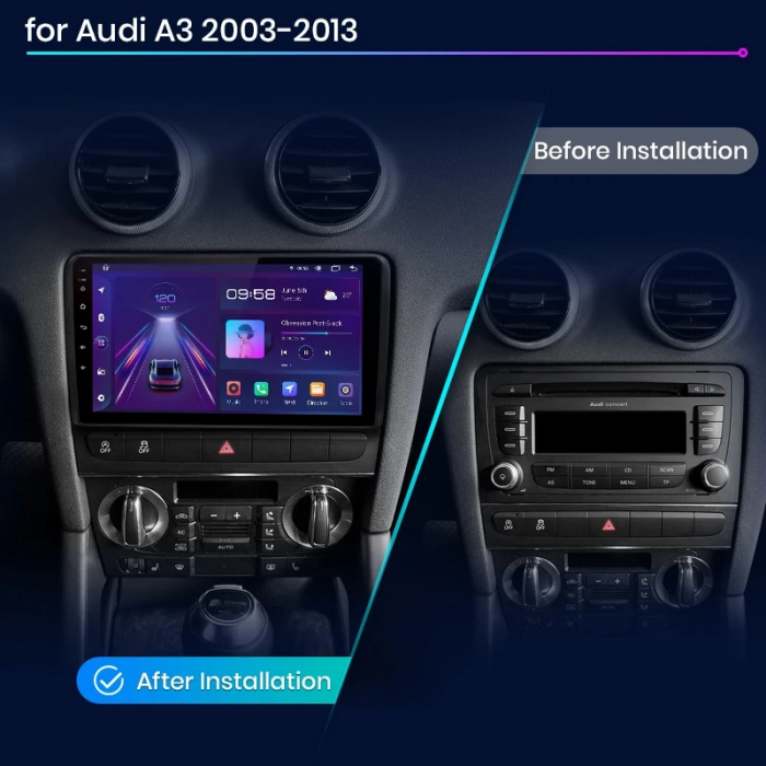 Navigatie Dedicata Audi A3 8P (2003 - 2013) 9 Inch, 4Gb Ram, 64Gb stocare, CarPlay [7]