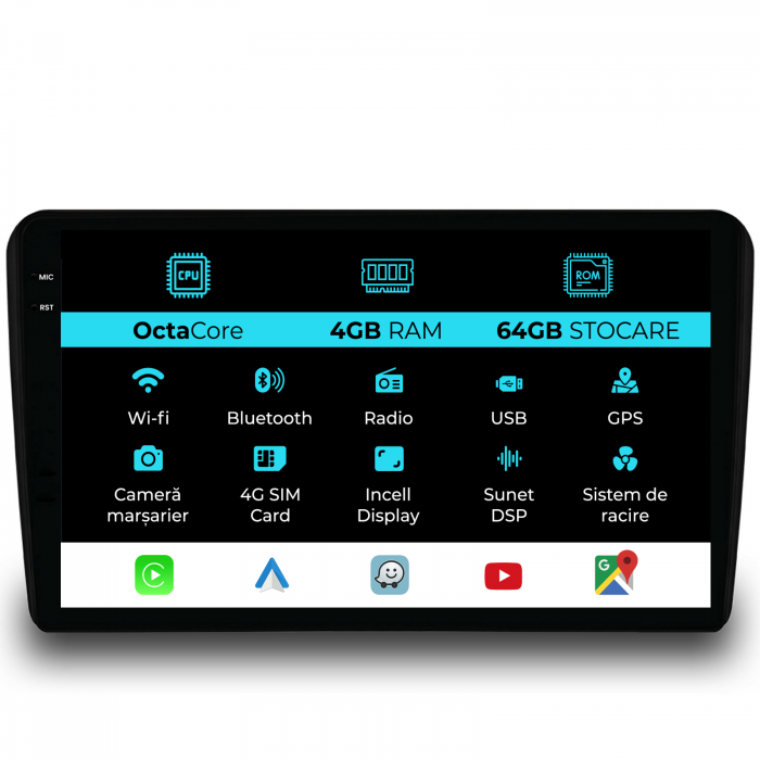 Navigatie Dedicata Audi A3 8P (2003-2013), 9Inch, 4Gb Ram, 64Gb Stocare, Carplay [1]